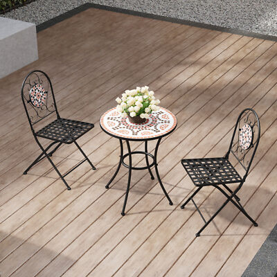 Mosaic Bistro Set Garden Furniture Patio Table and Chairs
