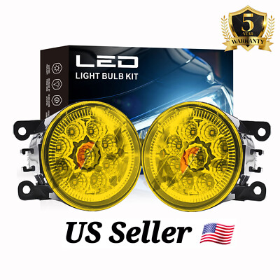 Pair Front Bumper Yellow LEDFog Light Driving Lamp For SUBARU FORESTER 2014-2018