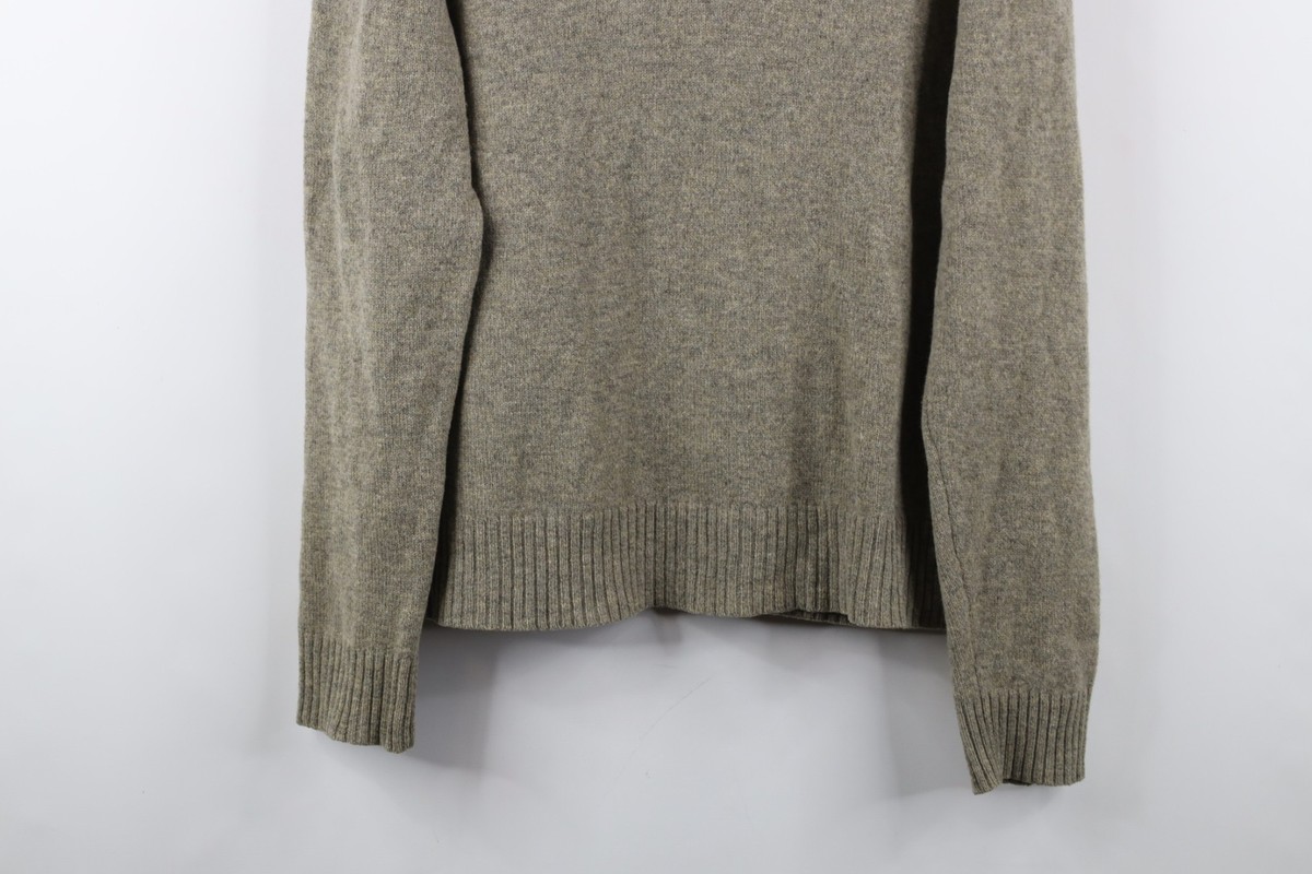 Vintage 90s J Crew Mens Size Medium Blank Lambswool Knit Half Zip 