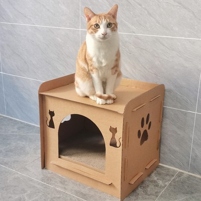 Cat Cardboard House Katzenkratzhäuser Wellpapier Kratzer Katze Kratzer Spielzeug
