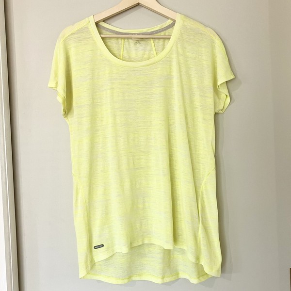 Kathmandu driMotion Womens Short Sleeve T Shirt Size 12 Yellow Active Top VGC