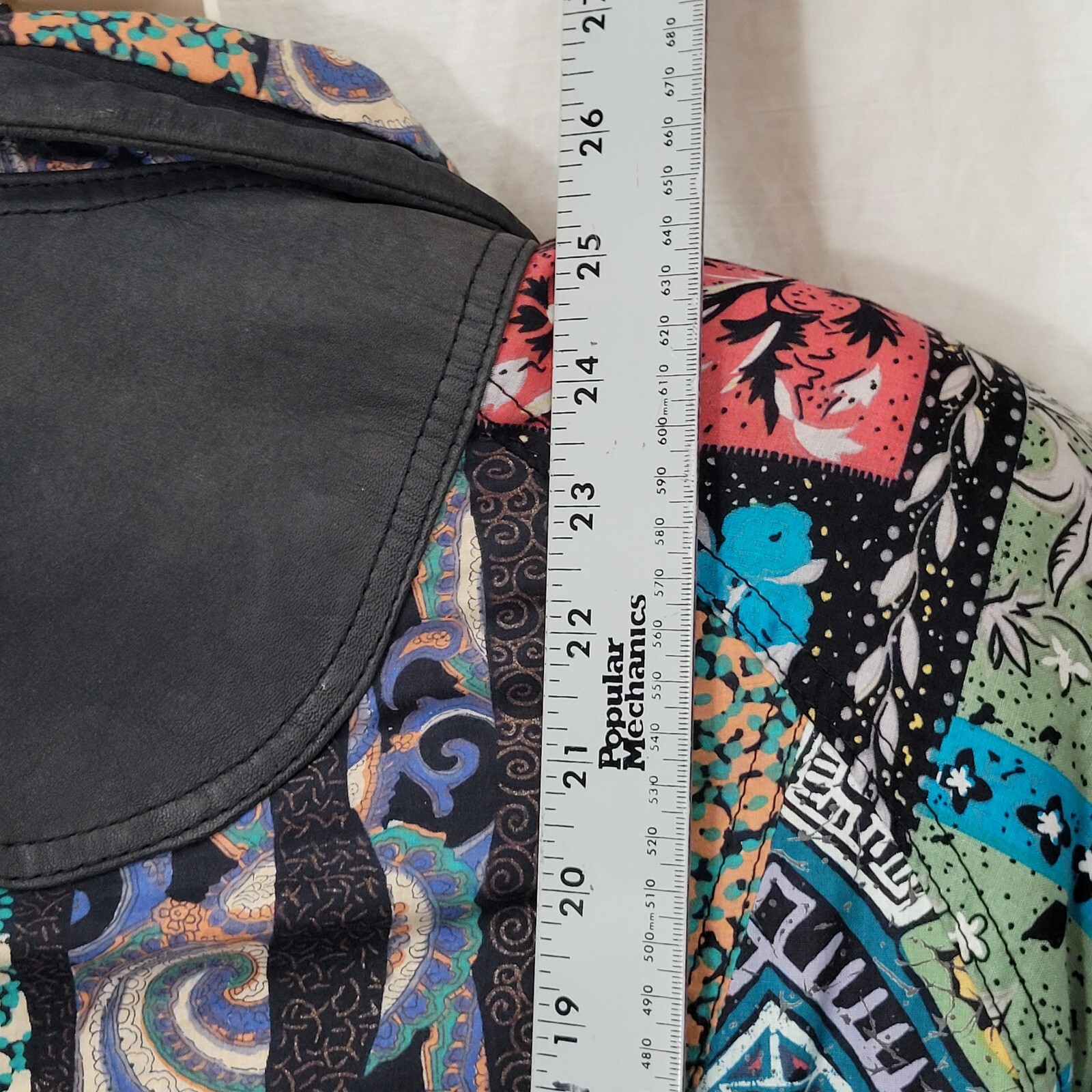 Vtg Windrift Leather Patchwork Jacket 80s 90s Col… - image 14