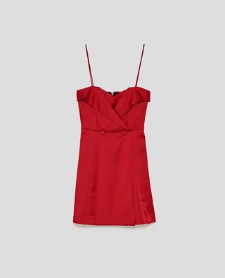zara red wrap dress