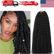 18 Inch Passion Twist Hair - Stylish Water Wave Crochet Braids, 32 Strands Pack