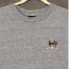 Vintage Habitat South Dakota Wolf Embroidery T-Shirt Gray Mens XL Made in USA