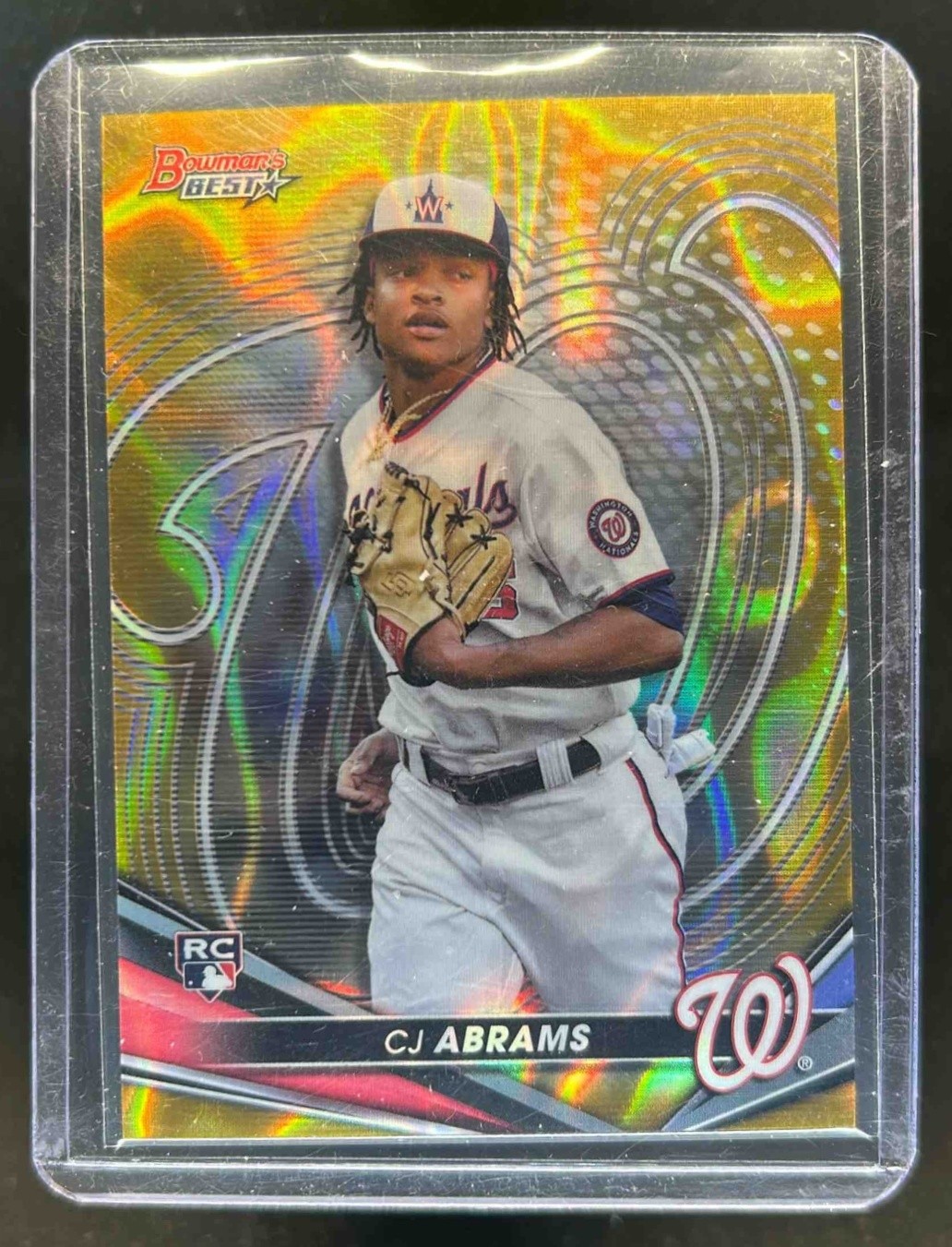 2022 Bowman's Best CJ Abrams RC Gold Lava Refractor Rookie #/75 Nationals