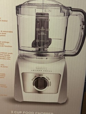 Crux Artisan Series 3-Cup Food Chopper Processor MC4414 - Silver
