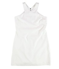 bar III Womens Solid A-line Dress, white, L