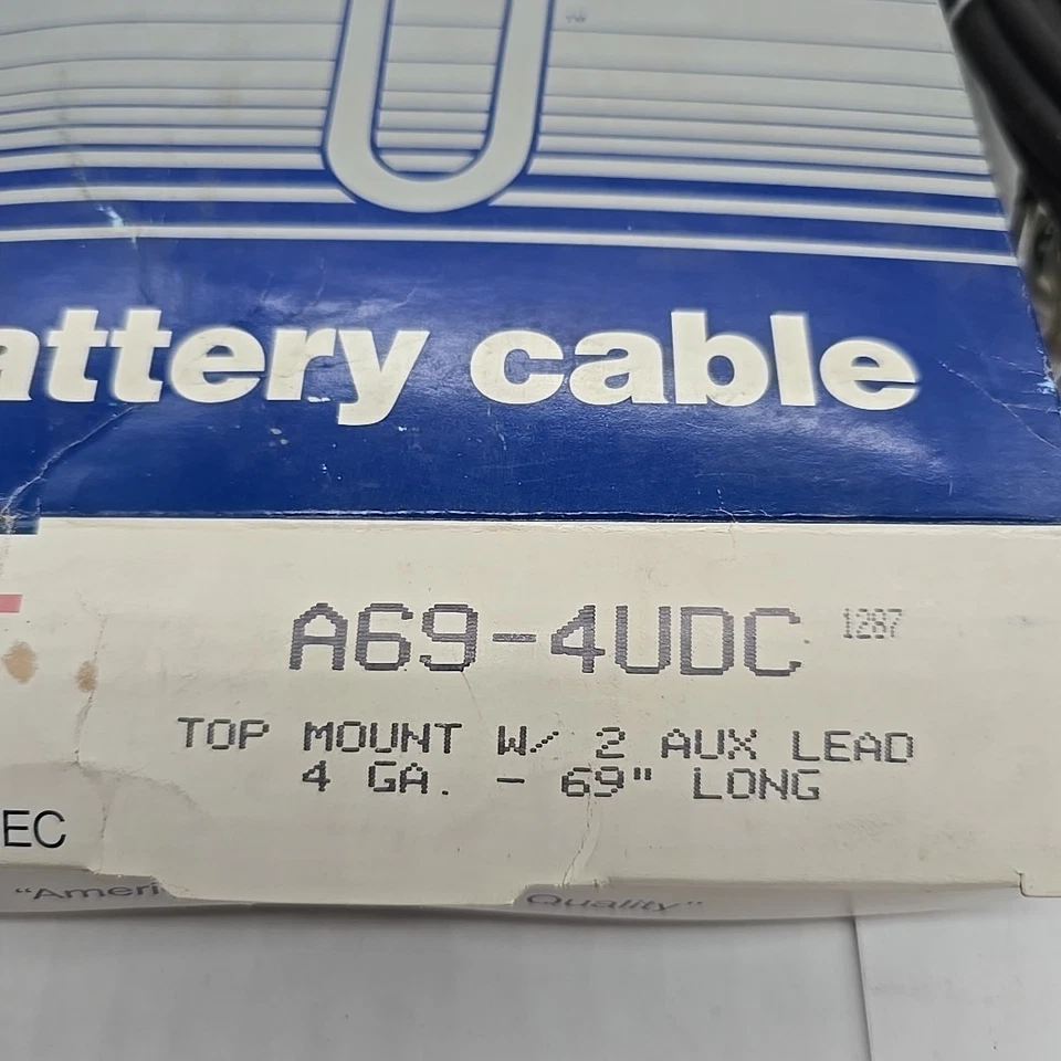Cable de batería A69-4UDC A694UDC montaje superior 2 cables AUX 4 GA 69 largo Foto 2 de 4