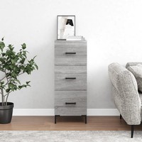 Sideboard Grau Sonoma Schmal Hoch 34,5X34X90 Cm Holzwerkstoff