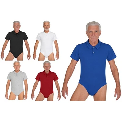 Herren Jumpsuit Ältere Body Party Trikot Pyjama Nachtwäsche Hochschneidend - Bild 1 von 3