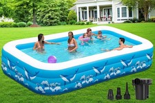 Large Inflatable Pool 130" X 72" X 22" - 30 Larger Family Blow-up