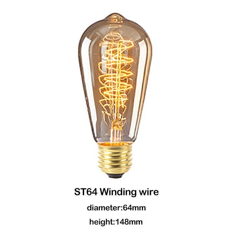 Vintage 40W Filament Globe Light Lamp Bulb E27 For Bar Restaurant Decoration - Image 2 of 4