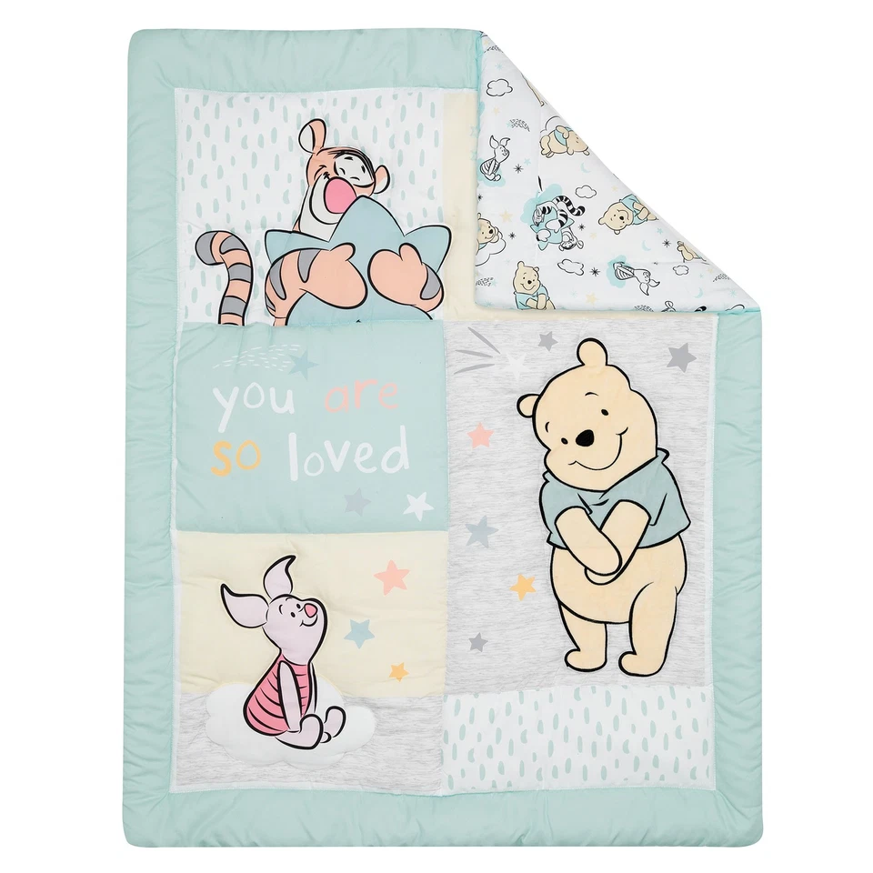 Juego de ropa de cama para cuna infantil Lambs & Ivy Disney Baby Winnie the Pooh Hugs de 3 piezas Foto 3 de 4