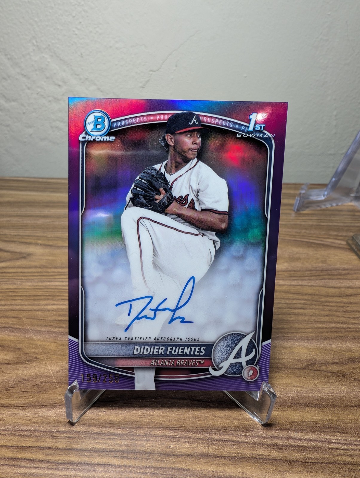 2025 Bowman Didier Fuentes Chrome Auto Purple Refractor 1st 159/250 #CPA-DFU