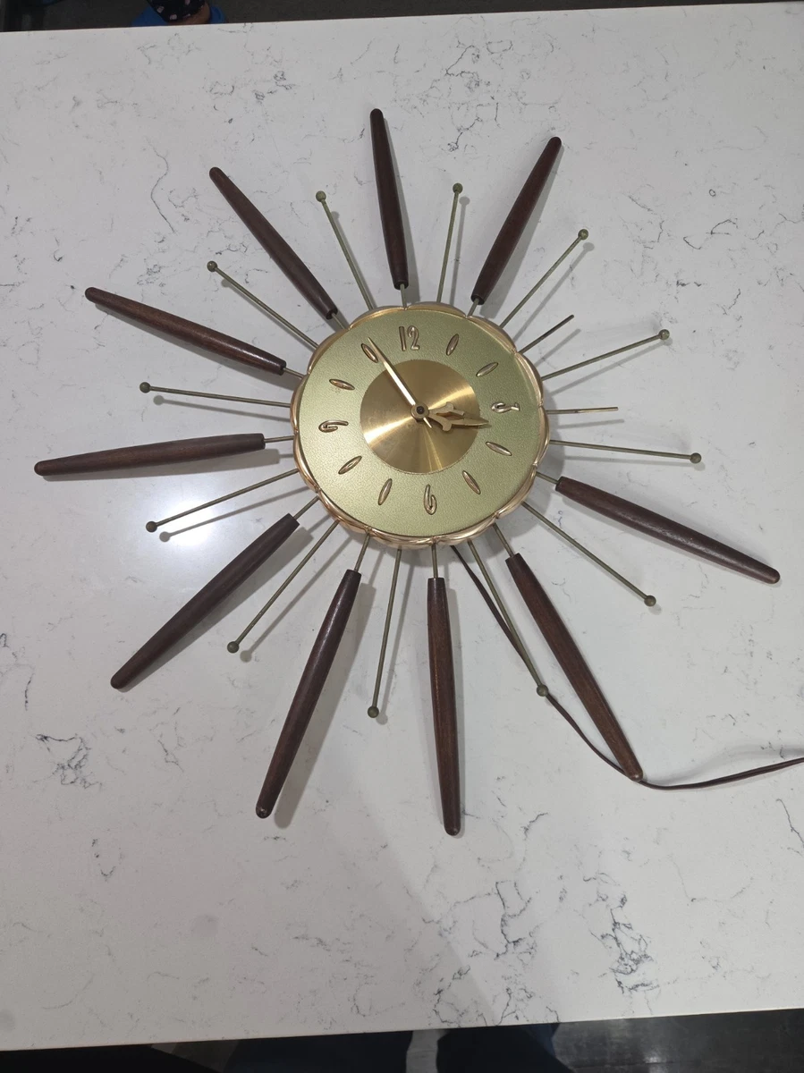Starburst Sunburst Wall Clock Clocks 1930-1969 for sale | eBay