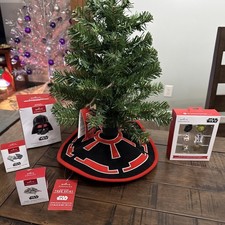 2025 Hallmark Star Wars Darth Vader Mini Show Topper LED Tree Ornaments Skirt