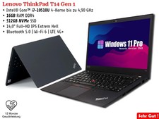 Lenovo ThinkPad T14 Gen 1 | i7-10510U | 16 GB RAM | 512 GB NVMe | LTE | Win 11