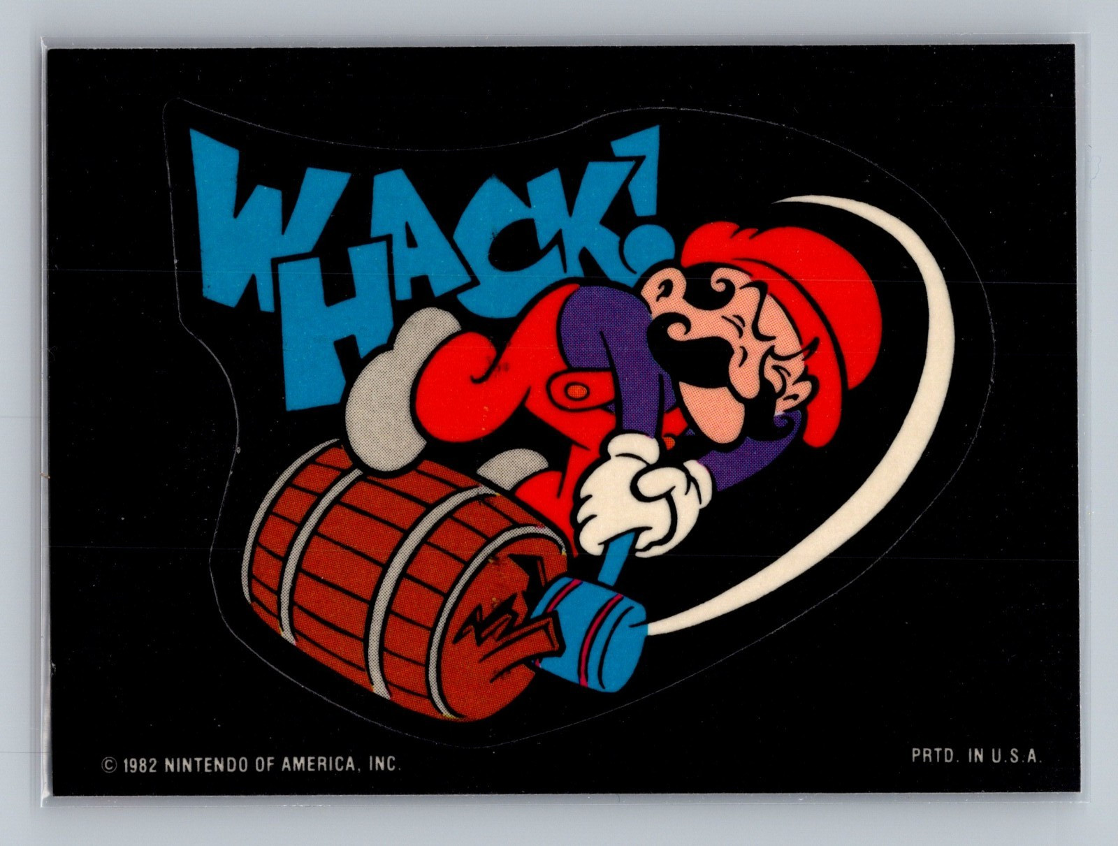 1982 Topps Nintendo Donkey Kong - Mario Whack! Sticker (RC) - NM
