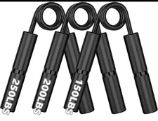 Hand Grip Strengthener Set of 3 150,200,250 lbs Grip Strength trainer Silver B2