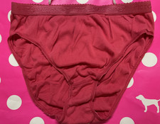 2000 Victoria Secret Vintage Cotton Signature High Leg Brief Panties L Coral