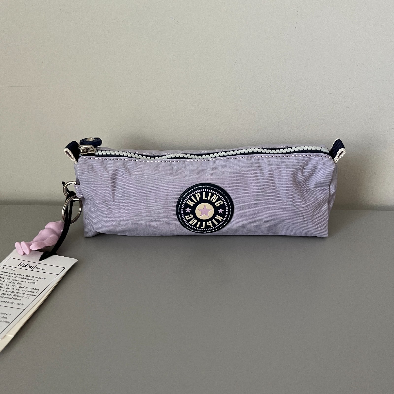 Pouch True Black Nylon With Monkey Charm Nwt