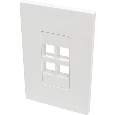 Tripplite N080104 4-Port Wall Plate Keystone White