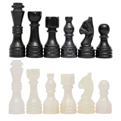 Marble Chess Pieces Only with Storage Box Handmade Stone Chessmen Replacement