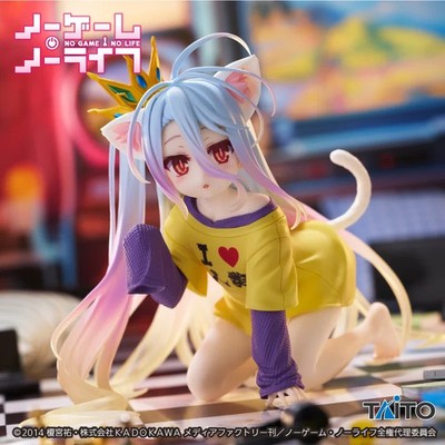 Shiro Nekomimi Cat Ear T-shirt Ver. | Taito Figur Desktop Cute Figure No Game No