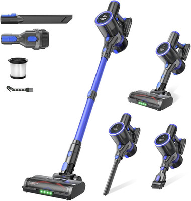 Cordless 550W Vacuum Cleaner with Anti-Tangle Brush & LED Display for Home Use