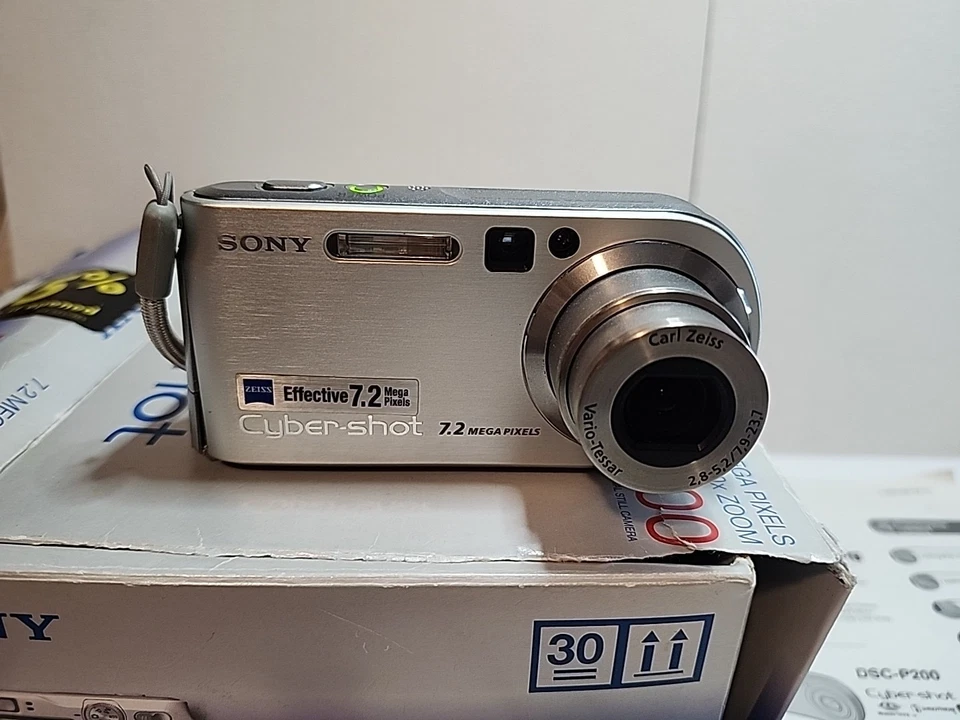 Sony Cyber-Shot DSC-P200 7.2MP 3x Optical Zoom Digital Camera Silver Open Box - Image 3 of 4