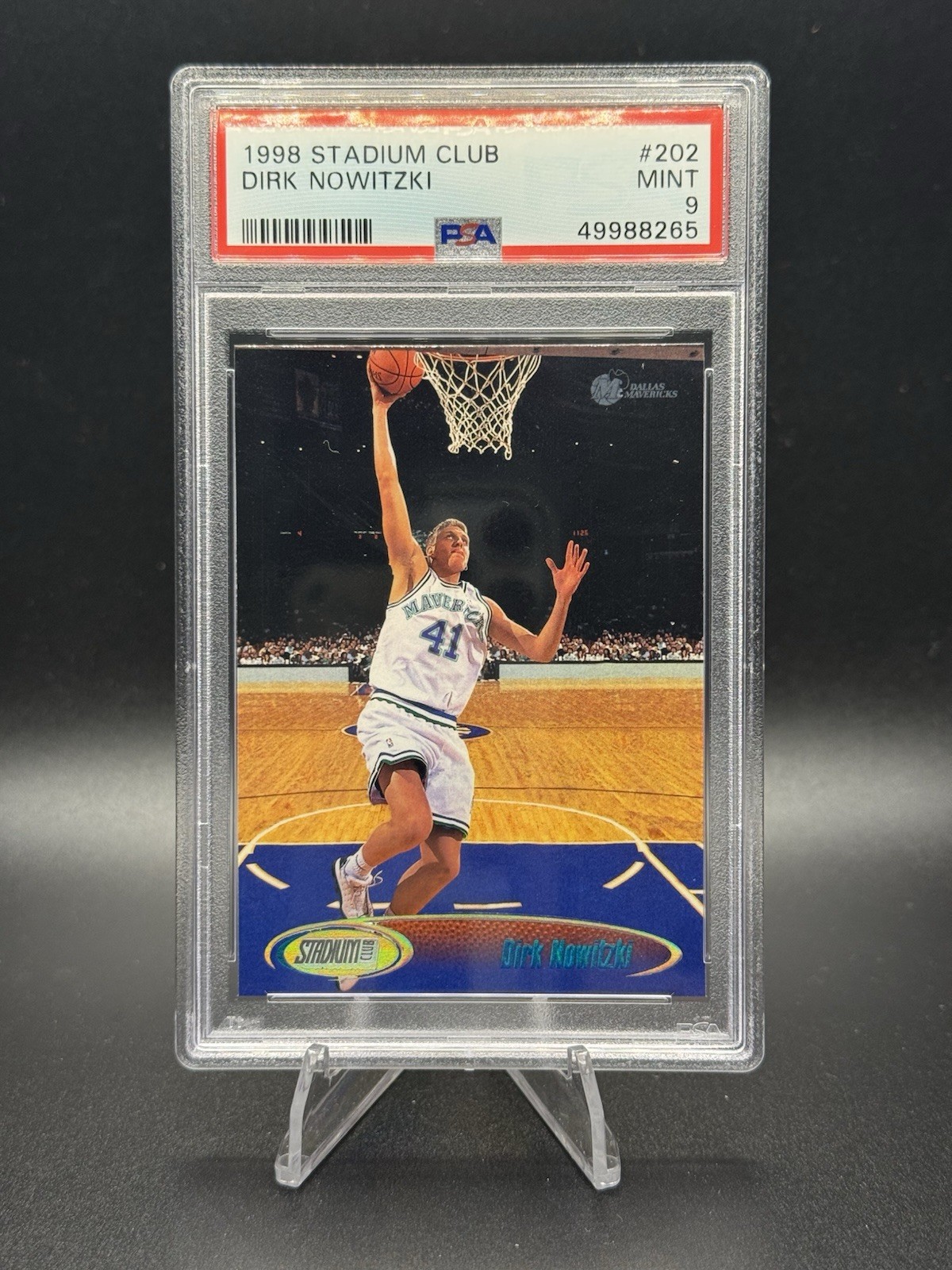 1998 Stadium Club Dirk Nowitzki Rookie PSA 9 #202 Mavericks RC