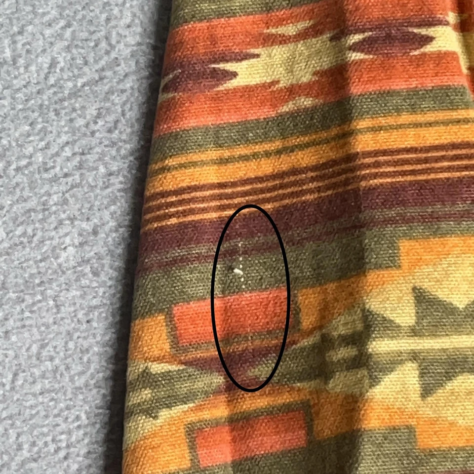 Рубашка шерстяная мужская большая многоцветная ацтекская юго-западная племенная фланелевая на пуговицах - Изображение 3 из 4