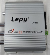 LEPY Amp LP838 HiFi BASS 2.1 Channel Audio Amplifier 12V White Super Bass NEW