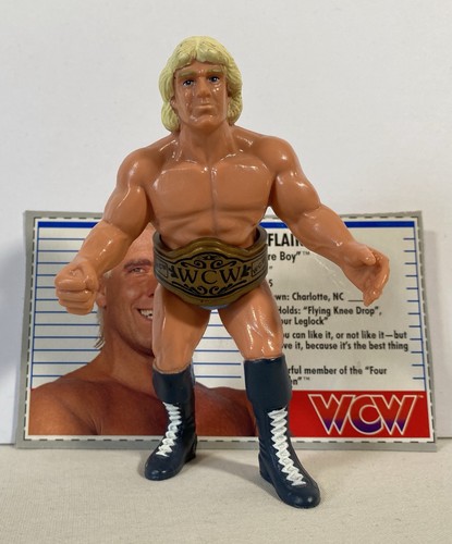 WCW Galoob Ric Flair Figure 1990 w File Card and B...