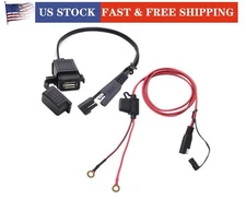 SAE to USB Charger Cable Adapter Motorcycle Motorbike Power Socket Waterproof US