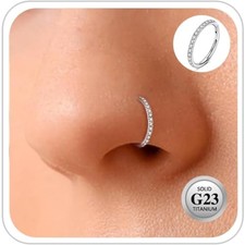 Nase Piercing Rings, Titan, hypoallergenisch, Septum, Helix, CZ, 16G, 18G