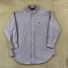 Polo Ralph Lauren Shirt Men XL Blue Yarmouth Button Long Sleeve Gingham Preppy