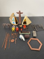 Playmobil Nativo Americano Tipi Canoa Accesorios Lote Figuras Herramientas Valla