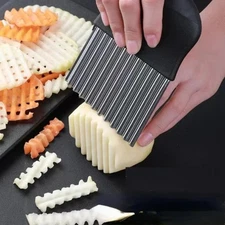 Wave Crinkle Cutter Stainless Steel Potato Slicer for Fruits, Potatoes & Fries