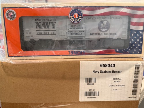 Coche de carga Lionel 6-58040 calibre O US Navy Seabees nuevo en caja | Condition: New