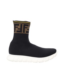 FENDI Boys Trainers Black Synthetic Knit Sock  Pull On Rubber Sole EU 31 RRP 175
