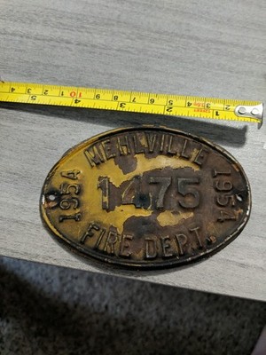 Melville Missouri Fire Department Metal  Tag 1954