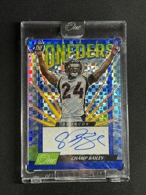2022 Panini One The Oneders CHAMP BAILEY BLUE 24/35 Jersey Number Auto BRONCOS