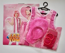 Lazy Town rosa Stephanie Kostüm rosa Stulpen Perücke Haarband Armreif