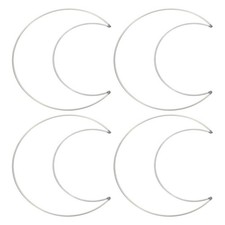 8 Inch Moon Dream Catcher Rings, 4 Pcs Wreath Floral Ring Hoop, Silver