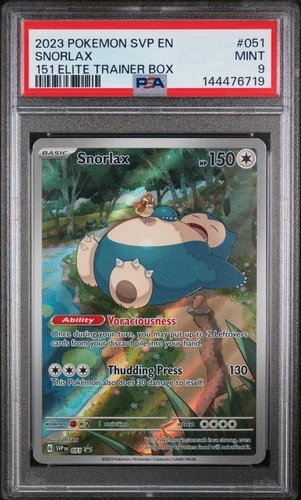 Snorlax Pokemon Svp En-Sv Black Star Promo 051 NM PSA 9