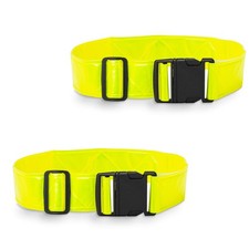 DASHGLOW - 2 Pack - Reflective Glow Belt Safety Gear, One Size, Neon Yellow