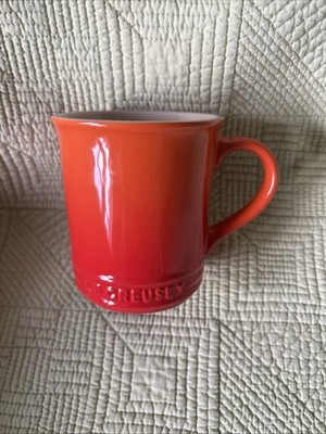 Le Creuset Stoneware Volcanic Flame Orange Ombre Coffee Tea Mug Cup Stoneware