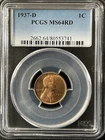 1937-D  1C RD Lincoln Wheat One Cent  PCGS MS64RD  80553741